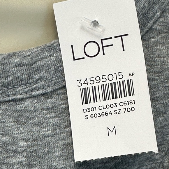 Loft Short Ruffle Cap Sleeve Crew Neck Tee Shirt - Bundle of 2 - Grey Pink - Med - Picture 12 of 13